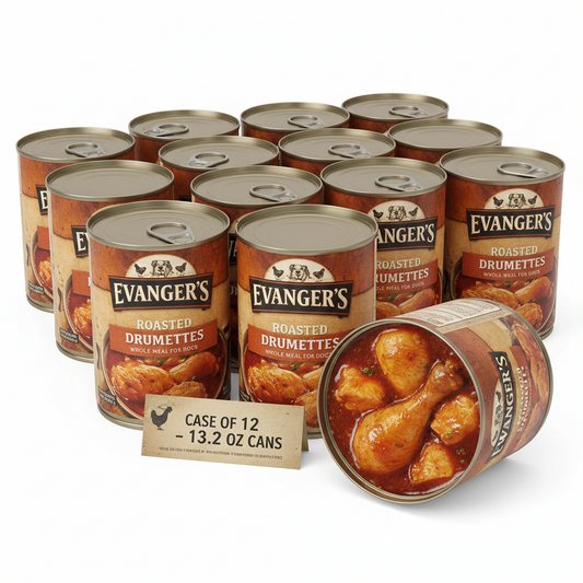 https://farmorganic.shop/products/evangers-roasted-chicken-drumette-canned-dog-food-13-2-oz-cans-case-of-12-canned-food12 - https://www.farmorganic.shop