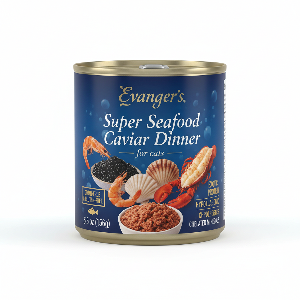 https://farmorganic.shop/products/evangers-super-seafood-caviar-dinner-for-cats-24-count-5-5-oz-each-grain-gluten-free-chelated-minerals-exotic-protein-hypoallergenic-loaf-style - https://www.farmorganic.shop