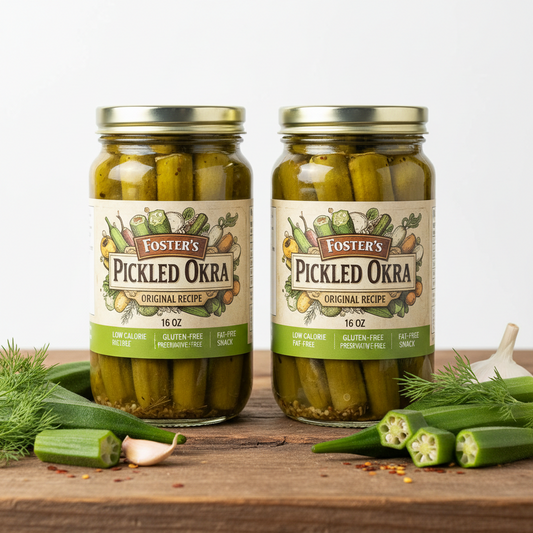 https://farmorganic.shop/products/fosters-pickled-okra-in-jar-original-16oz-2-pack-traditional-pickled-vegetables-recipe-for-over-40-years-low-calorie-snack-gluten-free-fat-and-preservative-free-pickles