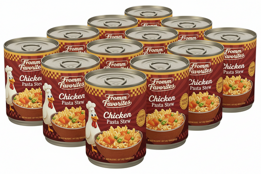 https://farmorganic.shop/products/fromm-diner-favorites-louies-chicken-pasta-stew-dog-food-premium-wet-dog-food-chicken-recipe-case-of-12-cans - https://www.farmorganic.shop