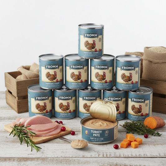 https://farmorganic.shop/products/fromm-turkey-pate-dog-food-premium-wet-dog-food-turkey-recipe-case-of-12-cans