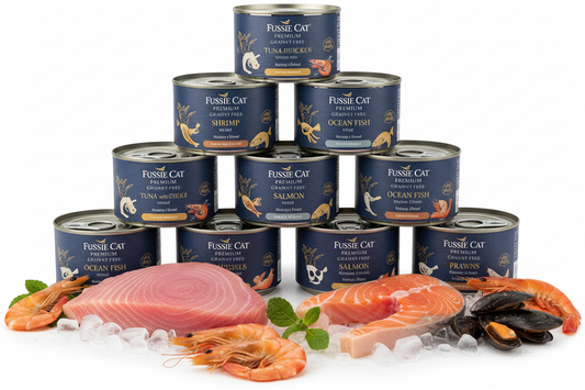 https://farmorganic.shop/products/fussie-cat-premium-grain-free-canned-wet-food-variety-bundle-2-8-oz-tuna-with-chicken-shrimp-oceanfish-salmon-mussels-and-prawns-12-pack