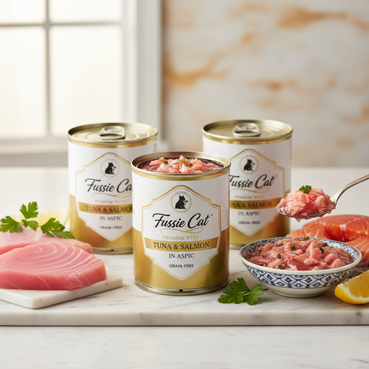 https://farmorganic.shop/products/fussie-cat-premium-tuna-salmon-in-aspic-grain-free-wet-cat-food-2-82oz-cans-case-of-24-cans-tuna-salmon-in-aspic - https://www.farmorganic.shop