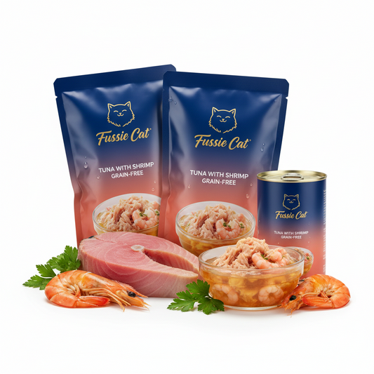 https://farmorganic.shop/products/fussie-cat-premium-tuna-with-shrimp-in-aspic-grain-free-wet-cat-food-2-82oz-case-of-24
