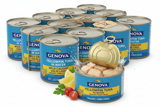 https://farmorganic.shop/products/genova-premium-lite-yellowfin-tuna-in-water-wild-caught-solid-light-5-oz-can-pack-of-12 - https://www.farmorganic.shop
