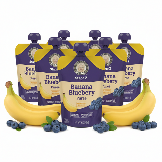 https://farmorganic.shop/products/gerber-stage-2-baby-food-banana-blueberry-puree-pouch-2-servings-of-fruit-no-added-sweetener-no-artificial-colors-or-flavors-12-pack
