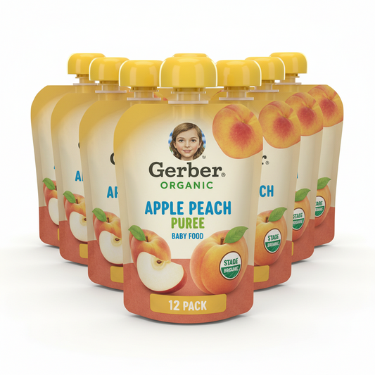https://farmorganic.shop/products/gerber-stage-2-baby-food-organic-apple-peach-puree-pouch-2-servings-of-fruit-no-added-sweetener-no-artificial-colors-or-flavors-12-pack