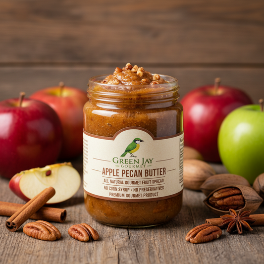 https://farmorganic.shop/products/green-jay-gourmet-apple-pecan-butter-all-natural-gluten-free-fruit-spread-pecan-apple-butter-with-cinnamon-gourmet-fruit-no-corn-syrup-preservatives-or-trans-fats-2-x-19-ounces