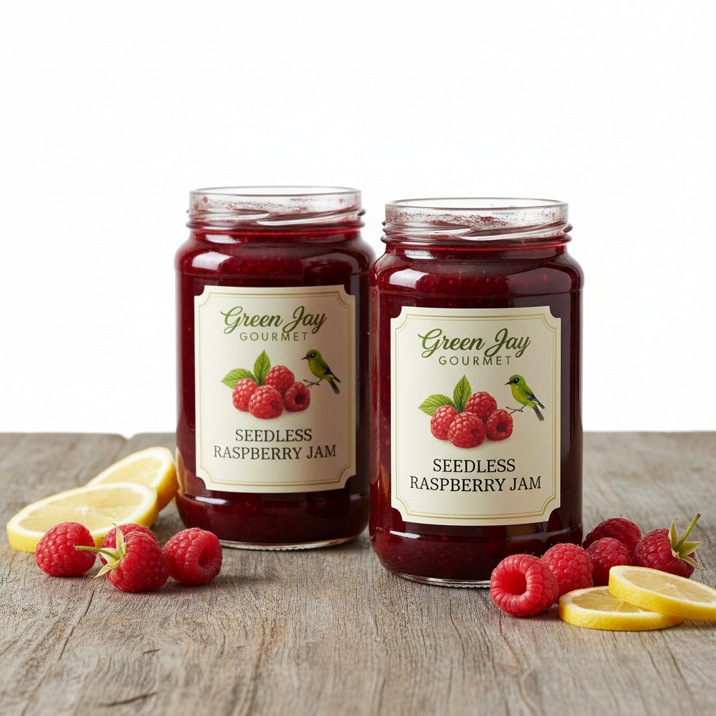 https://farmorganic.shop/products/green-jay-gourmet-seedless-raspberry-jam-all-natural-fruit-jam-with-red-raspberries-lemon-juice-vegan-gluten-free-jam-contains-no-preservatives-or-corn-syrup-made-in-usa-2-x-20-ounces - https://www.farmorganic.shop