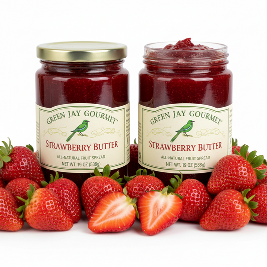 https://farmorganic.shop/products/green-jay-gourmet-strawberry-butter-all-natural-gluten-free-fruit-spread-strawberry-spread-w-fresh-strawberries-gourmet-fruit-butter-no-corn-syrup-preservatives-or-trans-fats-2-x-19-ounces