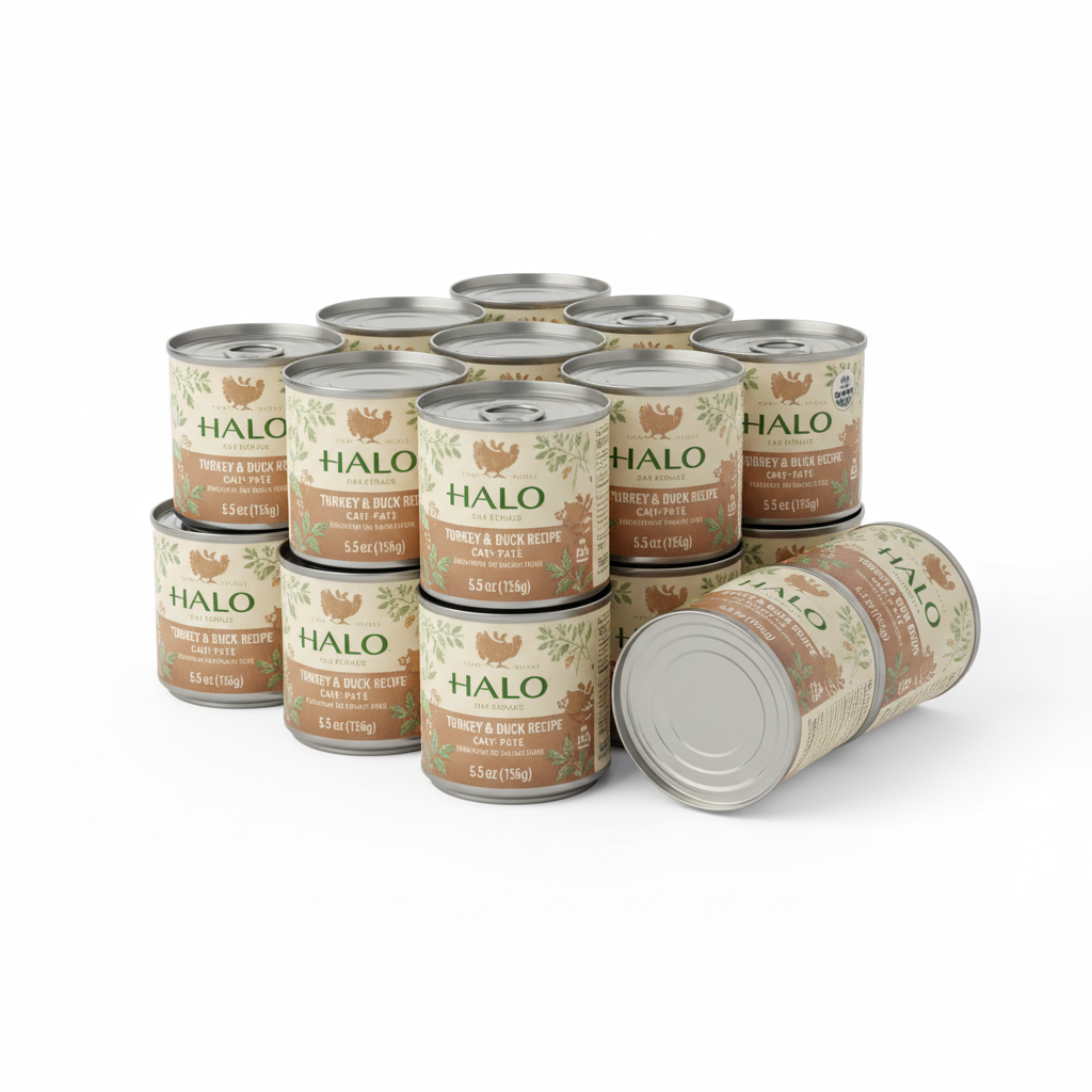https://farmorganic.shop/products/halo-wet-cat-food-turkey-duck-recipe-grain-free-wet-cat-pate-canned-cat-food-for-extra-hydration-5-5-oz-can-pack-of-12