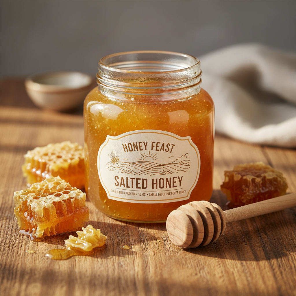 https://farmorganic.shop/products/honey-feast-salted-honey-raw-and-cold-packed-12-ounces-small-batch-beekeeper-honey - https://www.farmorganic.shop