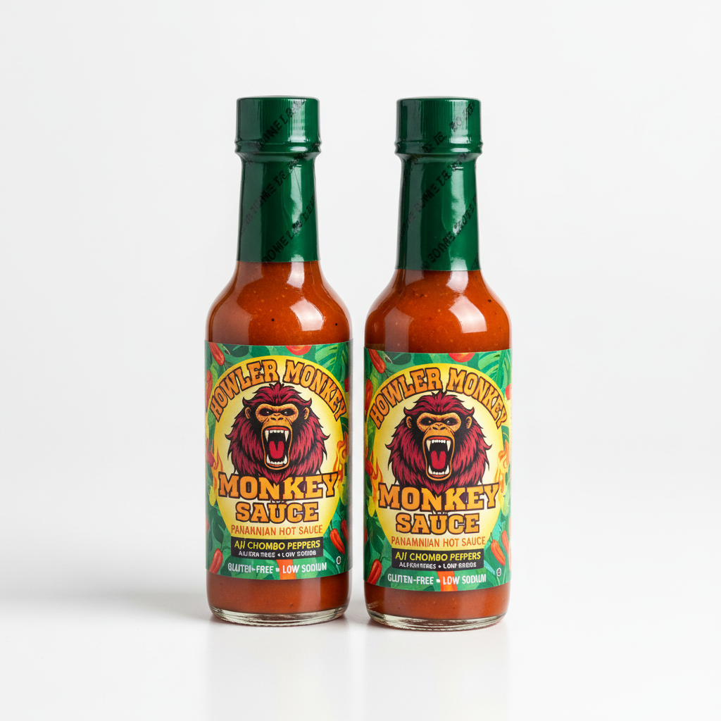 https://farmorganic.shop/products/howler-monkey-sauce-hot-panamanian-hot-sauce-with-aji-chombo-pepper-gluten-free-no-carbs-low-sodium-caribbean-flavor-5-oz-2-pack