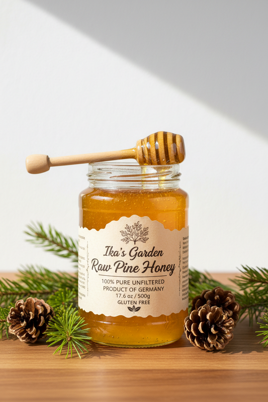 https://farmorganic.shop/products/ikas-garden-raw-pine-honey-100-pure-unfiltered-gluten-free-product-of-germany-17-6-oz-500g-jar - https://www.farmorganic.shop