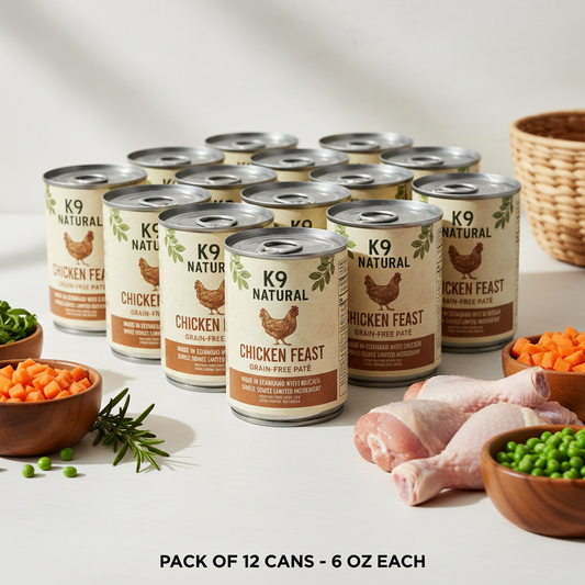 https://farmorganic.shop/products/k9-natural-wet-dog-food-pate-chicken-feast-6-oz-cans-pack-of-12-grain-free-made-in-new-zealand-with-cage-free-chicken-single-source-limited-ingredient - https://www.farmorganic.shop