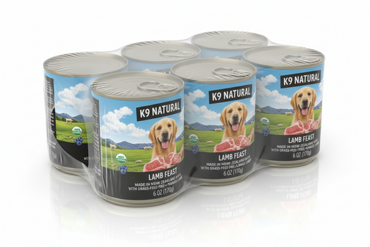 https://farmorganic.shop/products/k9-natural-wet-dog-food-pate-lamb-feast-6-oz-cans-pack-of-12-grain-free-made-in-new-zealand-with-grass-fed-free-range-lamb-single-source-limited-ingredient - https://www.farmorganic.shop