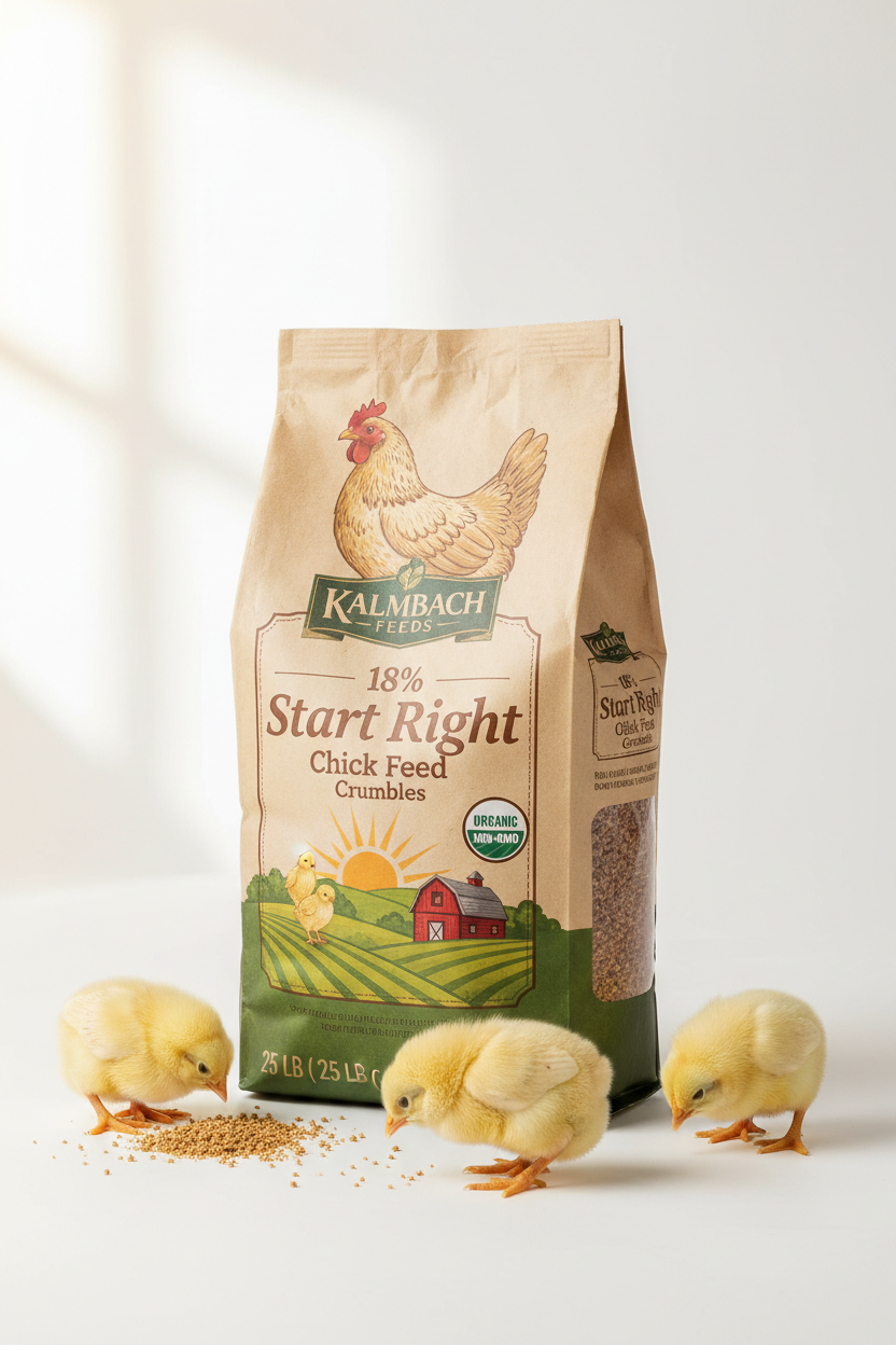https://farmorganic.shop/products/kalmbach-feeds-18-start-right-chick-feed-crumbles-25-lb - https://www.farmorganic.shop