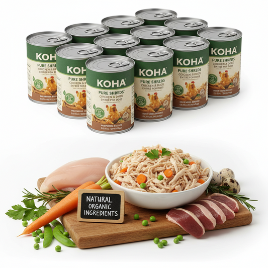 https://farmorganic.shop/products/koha-pure-shreds-chicken-and-duck-entree-for-dogs-12-5oz-cans-pack-of-12