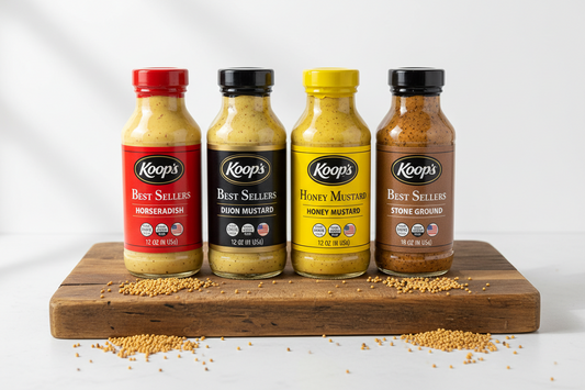 https://farmorganic.shop/products/koops-best-sellers-mustard-variety-pack-horseradish-dijon-honey-mustard-stone-ground-gluten-free-kosher-made-in-usa-from-quality-mustard-seeds-12-oz-pack-of-4