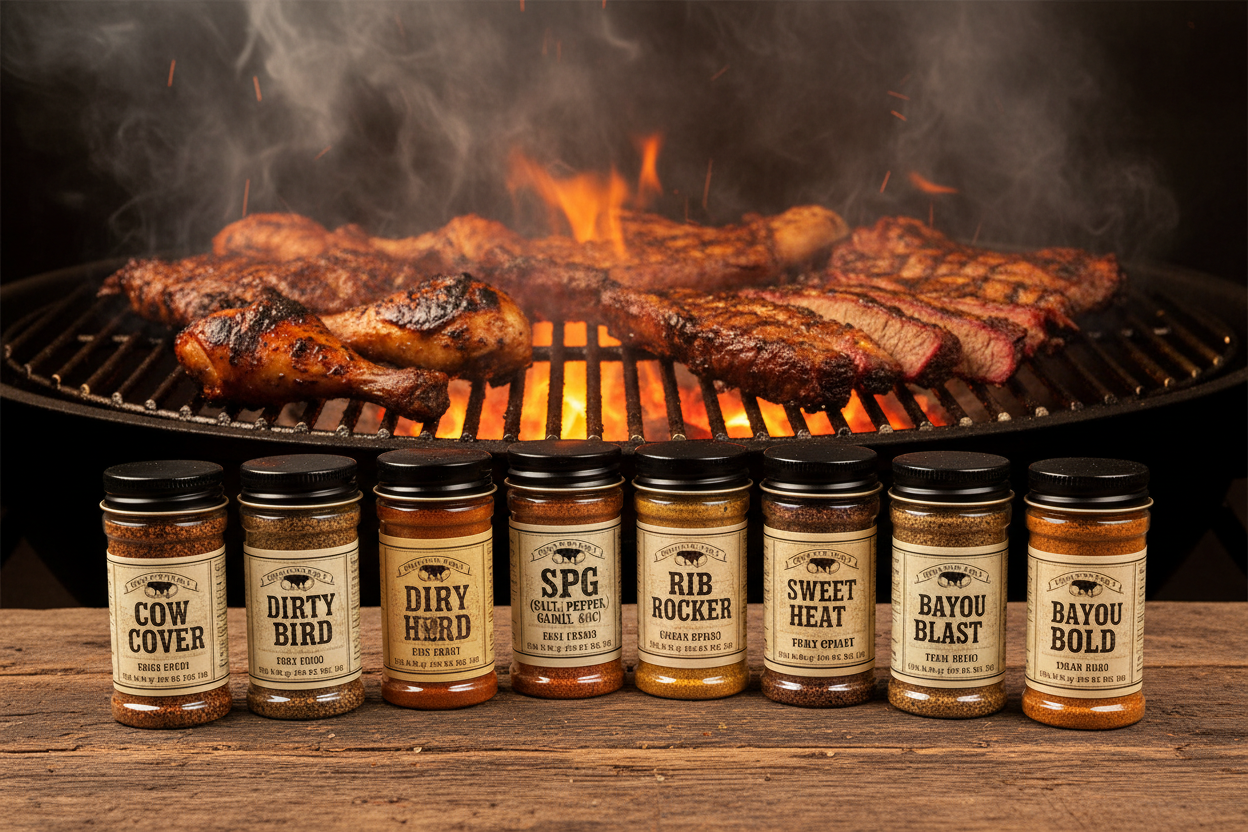 https://farmorganic.shop/products/kosmos-q-bbq-grill-spices-and-seasonings-set-8-flavor-variety-bbq-rub-seasoning-gift-set-for-barbecues-grilling-and-smoking-dry-rub-shakers-include-cow-cover-dirty-bird-spg-and-more