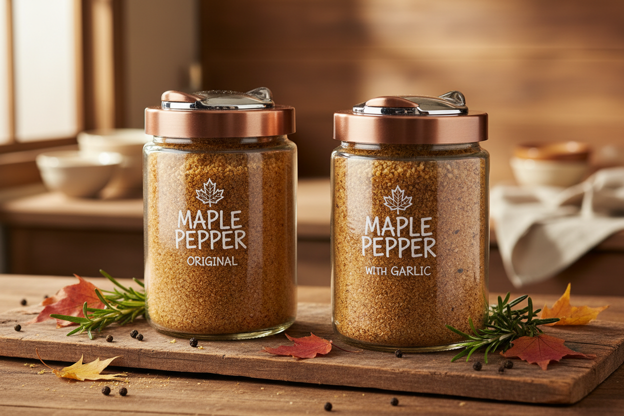 https://farmorganic.shop/products/maple-pepper%C2%AE-original-12-4-oz-and-maple-pepper%C2%AE-w-garlic-11-9-oz-giant-jar-set-of-two-pour-shake-seasonings-enhance-the-taste-of-meat-fish-poultry-vegetables-eggs-and-sauces