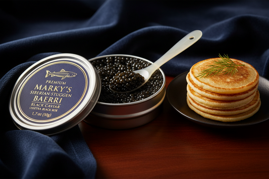 https://farmorganic.shop/products/markys-baerri-siberian-sturgeon-black-caviar-from-italy-1-75-oz-50-g-malossol-ossetra-black-roe