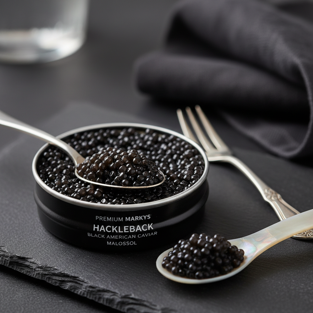 https://farmorganic.shop/products/markys-hackleback-black-american-caviar-1-oz-28-g-premium-malossol-black-roe-guaranteed-overnight - https://www.farmorganic.shop