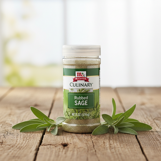 https://farmorganic.shop/products/mccormick-culinary-rubbed-sage-6-oz-one-6-ounce-container-of-bulk-rubbed-sage-seasoning-perfect-in-stuffing-poultry-and-pork-dishes - https://www.farmorganic.shop