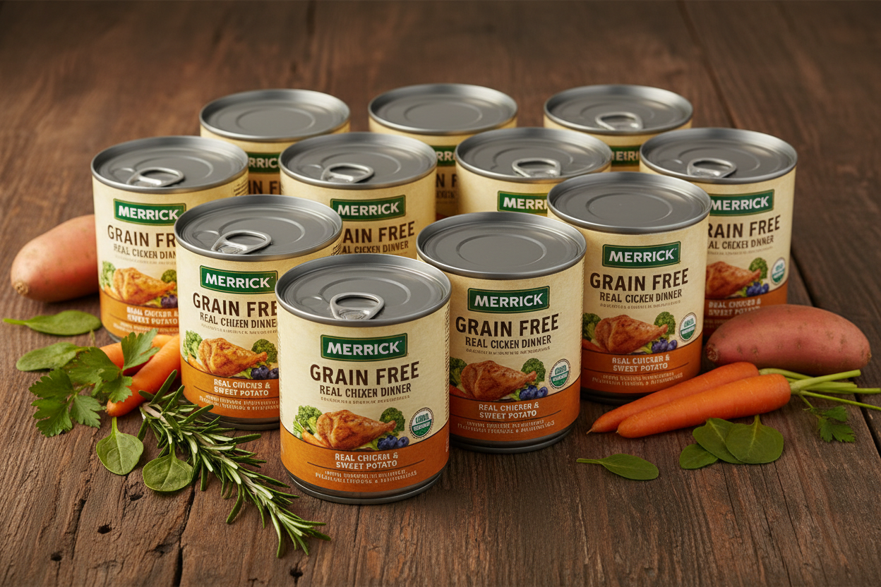 https://farmorganic.shop/products/merrick-grain-free-premium-and-natural-canned-dog-food-soft-and-healthy-wet-recipe-real-chicken-dinner-pack-of-12-12-7-oz-cans