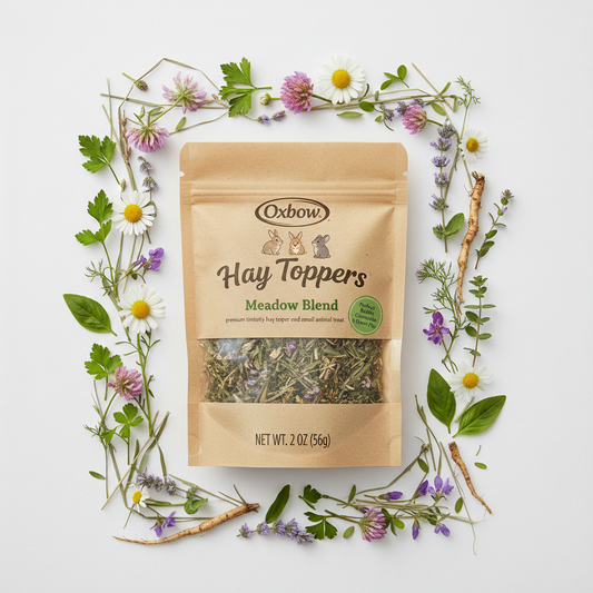 https://farmorganic.shop/products/oxbow-hay-toppers-meadow-blend-bunny-treats-foraging-enrichment-for-rabbits-chinchillas-guinea-pigs-and-other-small-herbivores-timothy-hay-topper-premium-rabbit-food-additive-2oz - https://www.farmorganic.shop