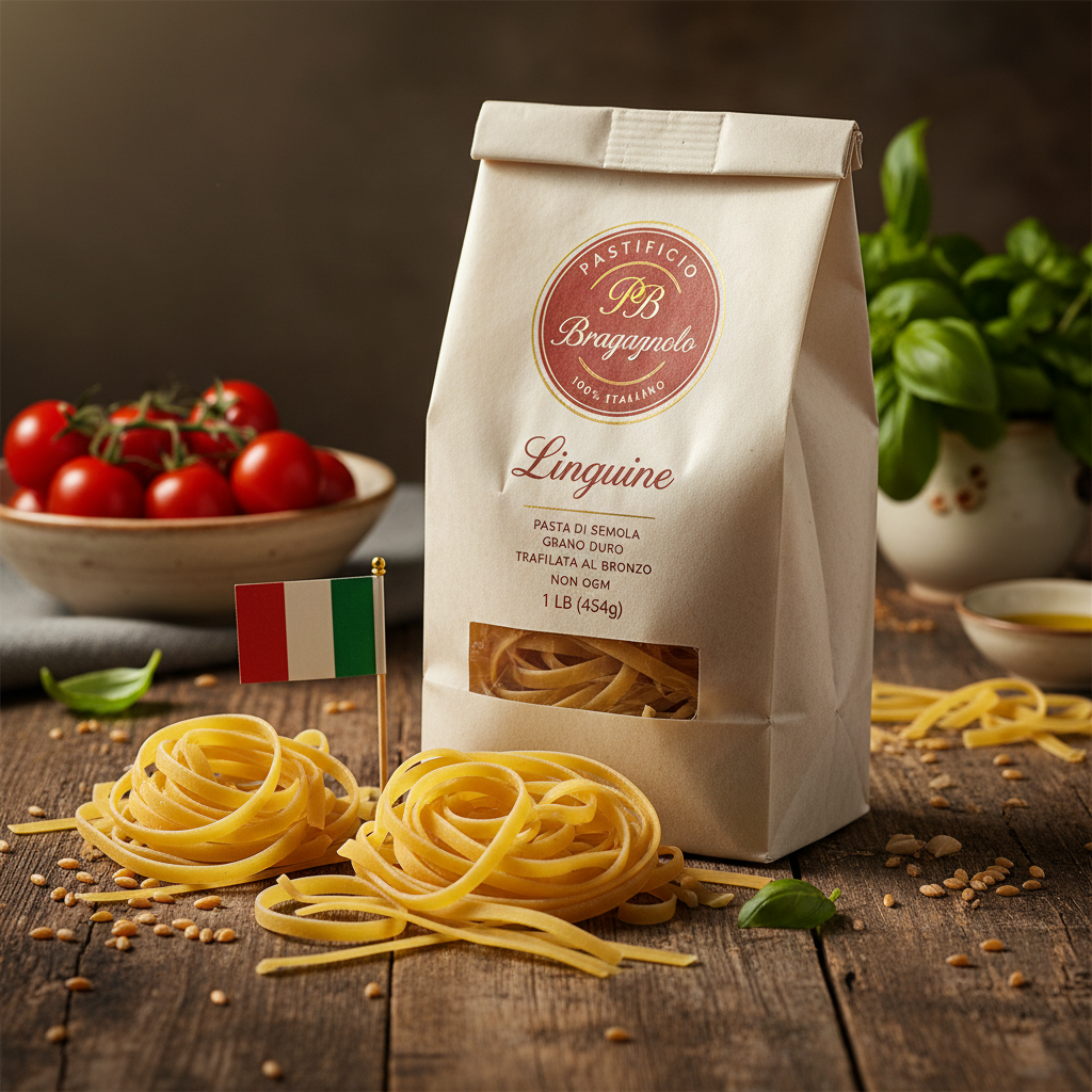 https://farmorganic.shop/products/pastificio-bragagnolo-linguine-811-bronze-drawn-100-italian-pasta-made-with-durum-wheat-semolina-flour-non-gmo-1-pound-bag-consistently-al-dente - https://www.farmorganic.shop