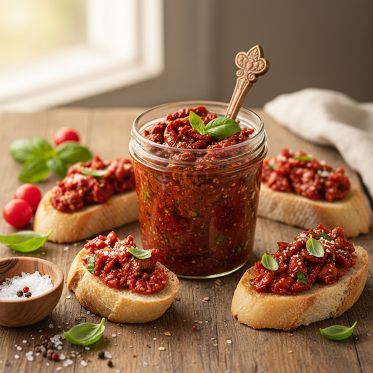 https://farmorganic.shop/products/perfect-choice-sun-dried-tomato-bruschetta-delicious-bruschetta-bread-spread-ready-to-serve-dip-9-9-oz-pack-of-3