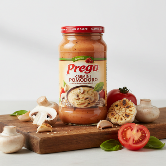 https://farmorganic.shop/products/prego-cremini-pomodoro-with-roasted-garlic-pasta-sauce-23-5-oz-jar