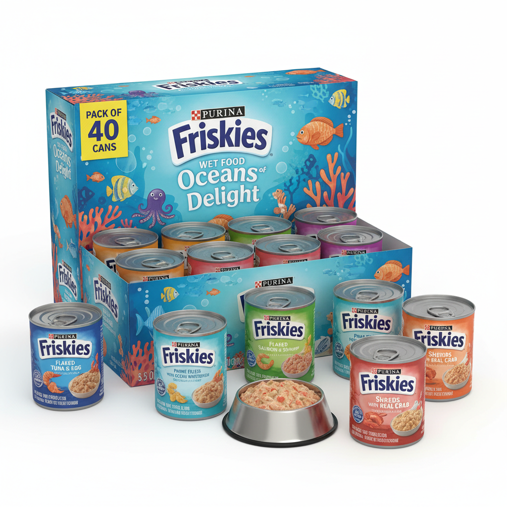 https://farmorganic.shop/products/purina-friskies-wet-cat-food-variety-pack-oceans-of-delight-flaked-and-prime-filets-pack-of-40-5-5-oz-cans - https://www.farmorganic.shop