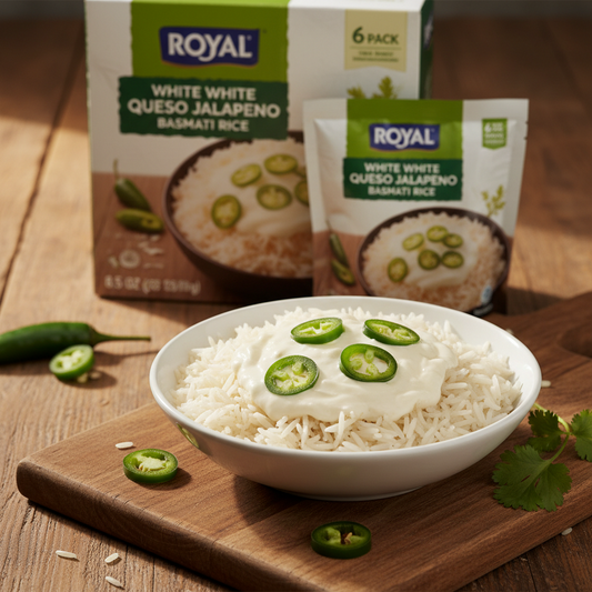 https://farmorganic.shop/products/royal-white-queso-jalapeno-basmati-rice-ready-to-heat-basmati-rice-6-pack-8-5-oz-microwaveable-pouch