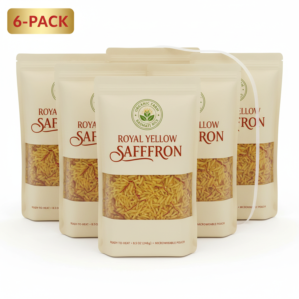 https://farmorganic.shop/products/royal-yellow-saffron-basmati-rice-ready-to-heat-basmati-rice-6-pack-8-5-oz-microwaveable-pouch https://farmorganic.shop/products/royal-yellow-saffron-basmati-rice-ready-to-heat-basmati-rice-6-pack-8-5-oz-microwaveable-pouch