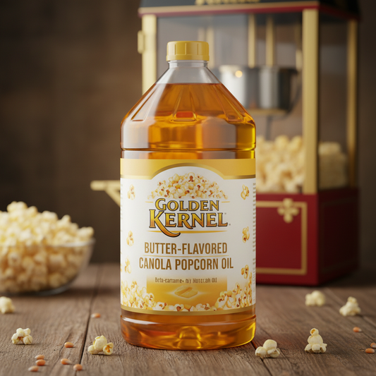 https://farmorganic.shop/products/snappy-buttery-canola-oil-lower-fat-butter-flavored-popcorn-oil-for-popcorn-machine-and-stovetops-naturally-colored-with-beta-carotene-1-gallon-size-premium-cooking-ingredient