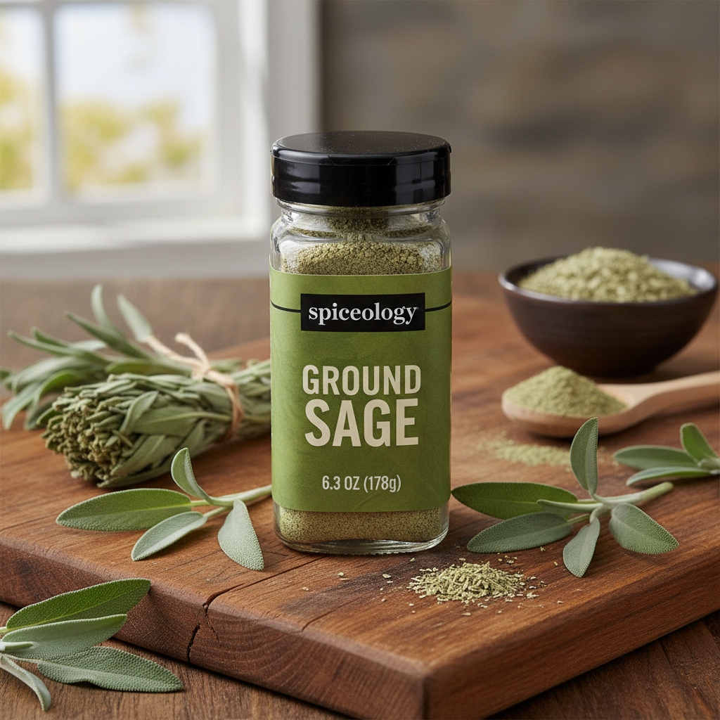 https://farmorganic.shop/products/spiceology-ground-sage-earthy-savory-herb-for-poultry-stuffing-sausage-spice-blends-finely-ground-sage-leaves-6-3-oz - https://www.farmorganic.shop