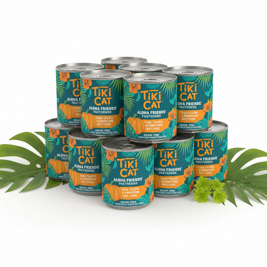 https://farmorganic.shop/products/tiki-cat-aloha-friends-tuna-tilapia-pumpkin-grain-free-high-moisture-wet-cat-food-for-all-life-stages-3-oz-cans-pack-of-12 - https://www.farmorganic.shop