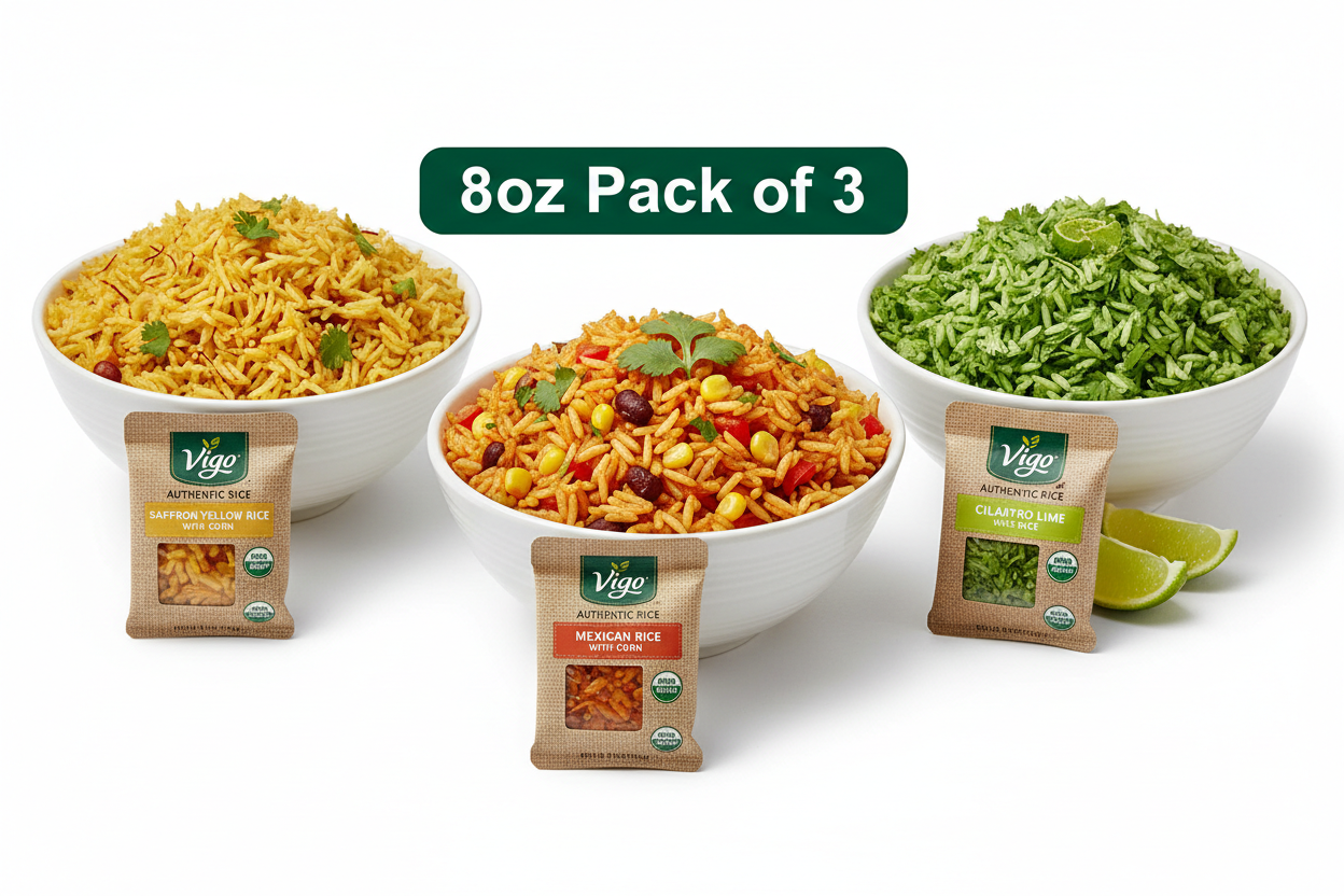 https://farmorganic.shop/products/vigo-authentic-rice-variety-pack-low-fat-8oz-pack-of-3-saffron-yellow-rice-mexican-rice-with-corn-and-cilantro-lime-rice - https://www.farmorganic.shop
