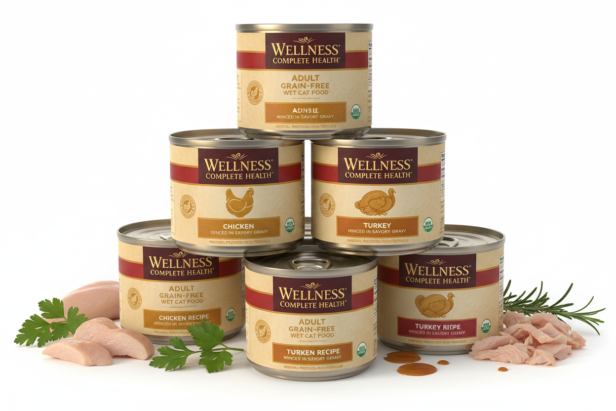 https://farmorganic.shop/products/wellness-complete-health-gravy-and-minced-adult-wet-cat-food-natural-protein-rich-grain-free-3-ounce-12-pack-chicken-turkey-lovers-variety-pack
