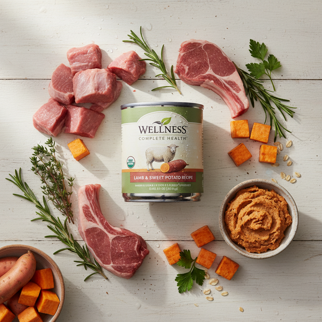 https://farmorganic.shop/products/wellness-complete-health-natural-wet-canned-dog-food-lamb-sweet-potato-12-5-ounce-can-pack-of-12 - https://www.farmorganic.shop