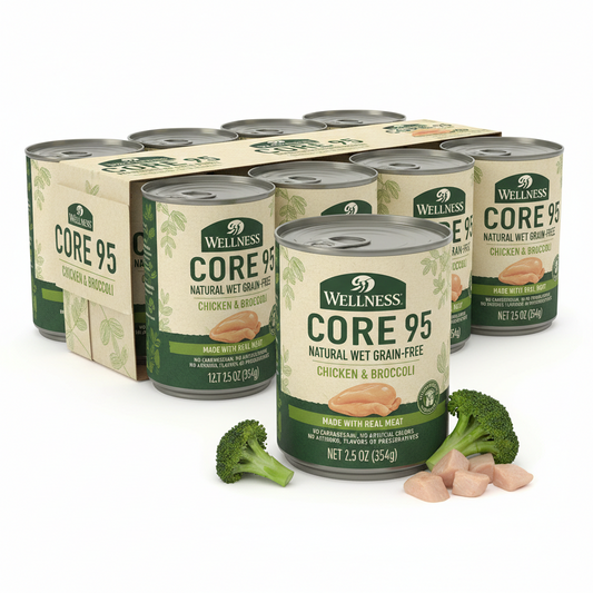 https://farmorganic.shop/products/wellness-core-95-natural-wet-grain-free-canned-dog-food-chicken-broccoli-12-5-ounce-can-pack-of-12