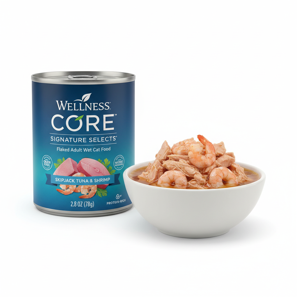 https://farmorganic.shop/products/wellness-core-signature-selects-flaked-adult-wet-cat-food-natural-protein-rich-grain-free-2-8-ounce-12-pack-skipjack-tuna-shrimp