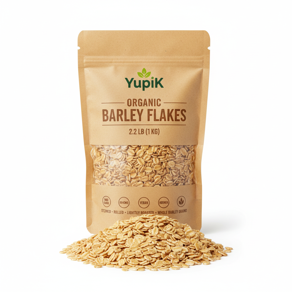 https://farmorganic.shop/products/yupik-organic-barley-flakes-2-2-lb-35-2-oz-non-gmo-vegan-kosher-steamed-rolled-lightly-roasted-whole-barley-grains-source-of-fiber-iron-alternative-to-oats-ideal-for-cooking-baking