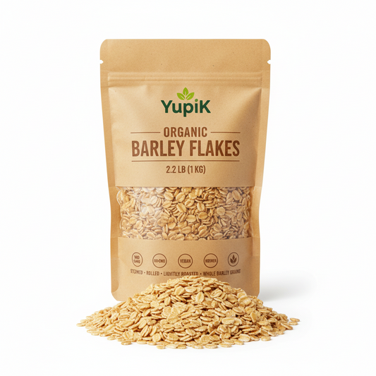 https://farmorganic.shop/products/yupik-organic-barley-flakes-2-2-lb-35-2-oz-non-gmo-vegan-kosher-steamed-rolled-lightly-roasted-whole-barley-grains-source-of-fiber-iron-alternative-to-oats-ideal-for-cooking-baking