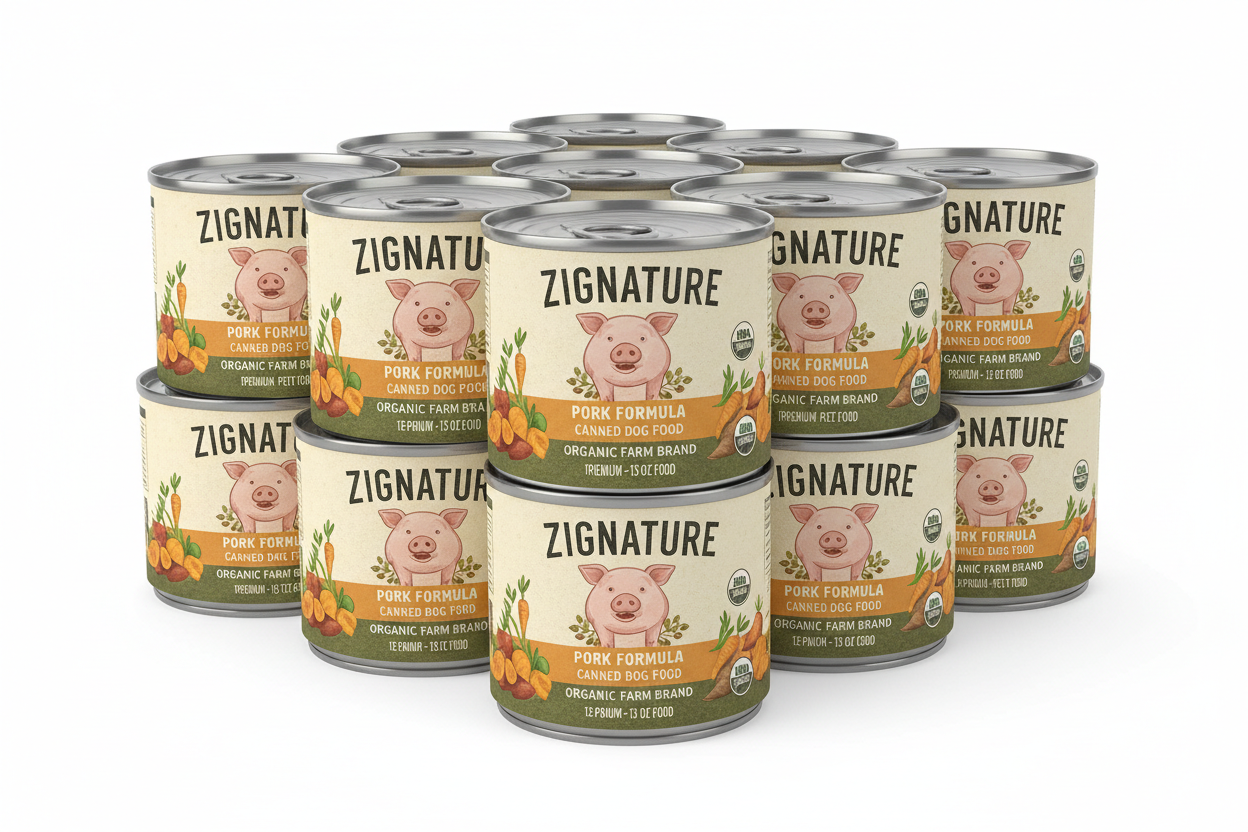 https://farmorganic.shop/products/zignature-pork-formula-canned-dog-food-12-pack-13-oz - https://www.farmorganic.shop